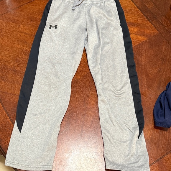 Under Armour Kids Light Gray and Black Joggers - Picture 1 of 3